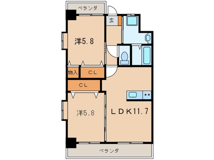 ガーデンコート門司駅前の物件間取画像