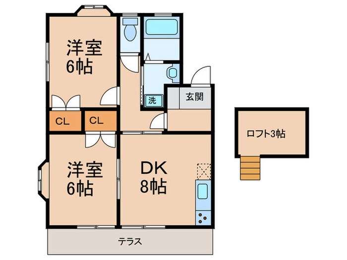 ハ－モニ－ハイツＣの物件間取画像