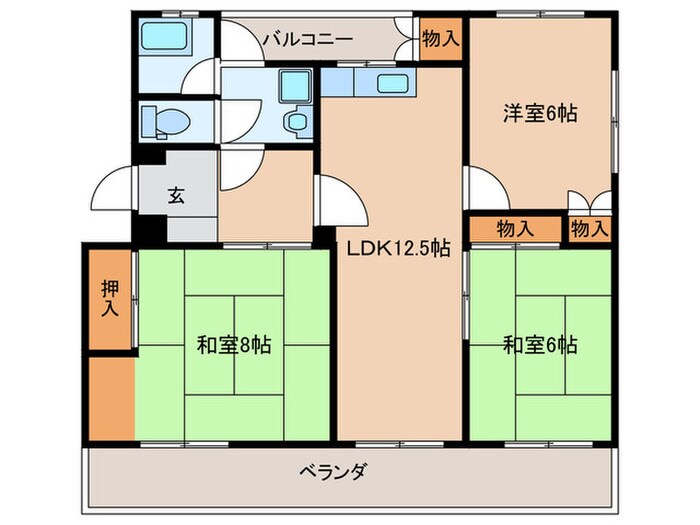 フリーヒルズマンションの物件間取画像