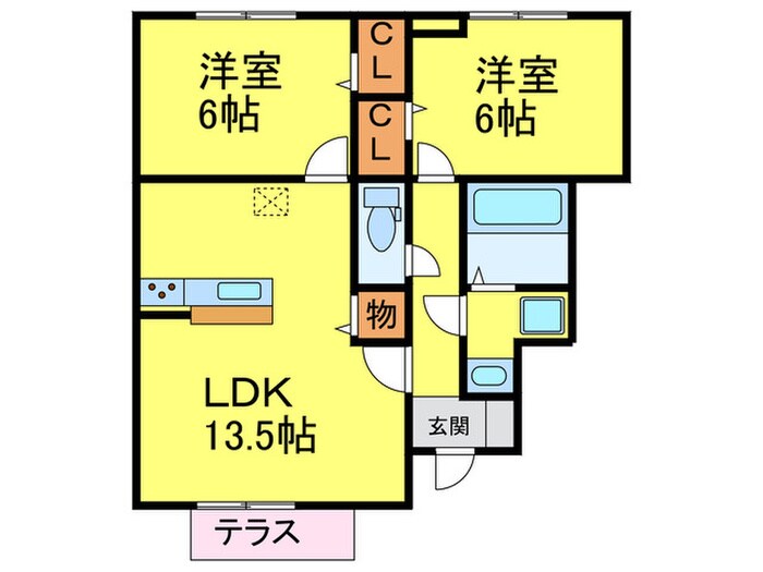 モダンコ－ト野多目Ａ棟の物件間取画像