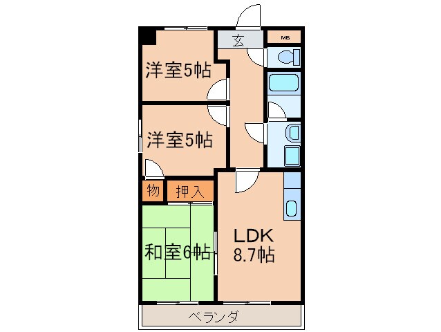 サンローゼ本城東の物件間取画像