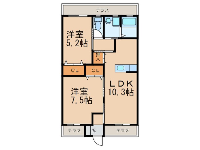 エレガンスヴィラ和幸Ⅲの物件間取画像