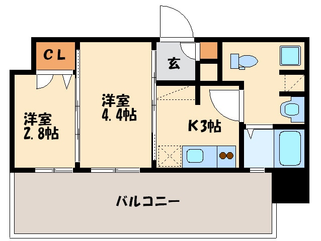 ｸﾞﾗﾝﾌｫ-ﾚ箱崎ｱﾈｯｸｽ(302)の物件間取画像