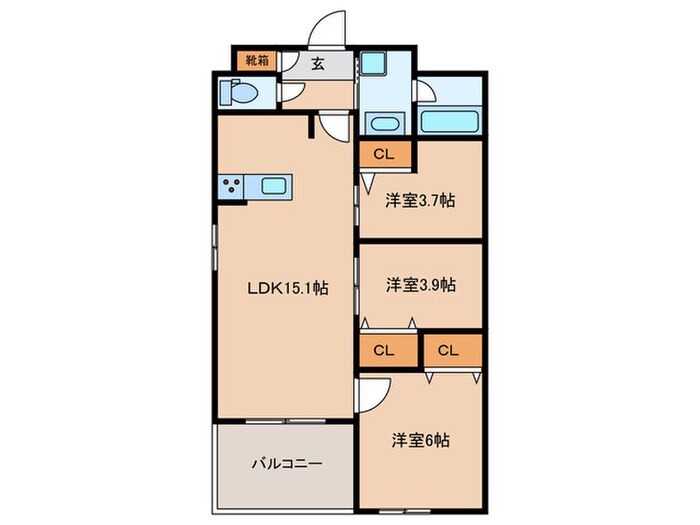 MODERN　PALAZZO姪浜Ⅱの物件間取画像