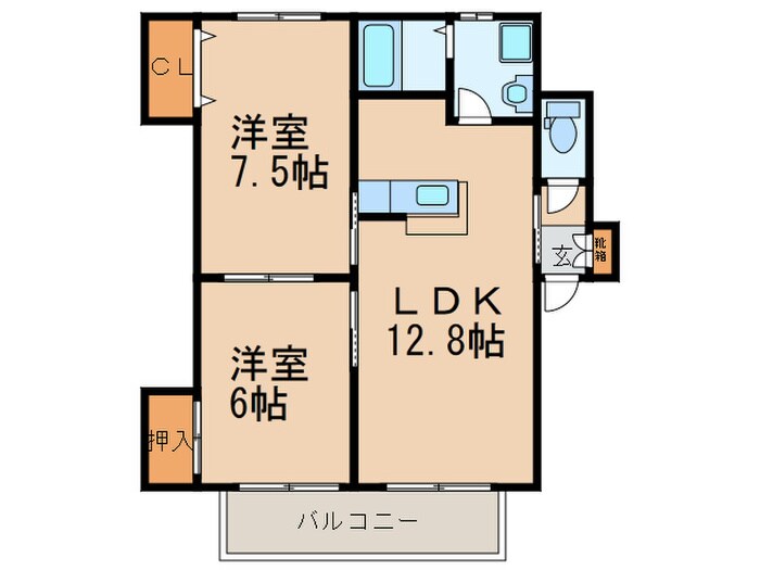 アドバンテイジ柚須の物件間取画像