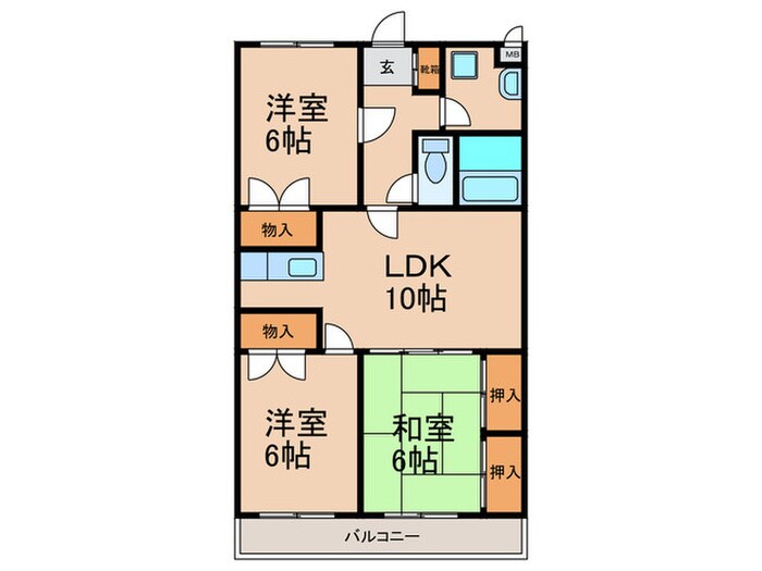 サンメイト草場の物件間取画像