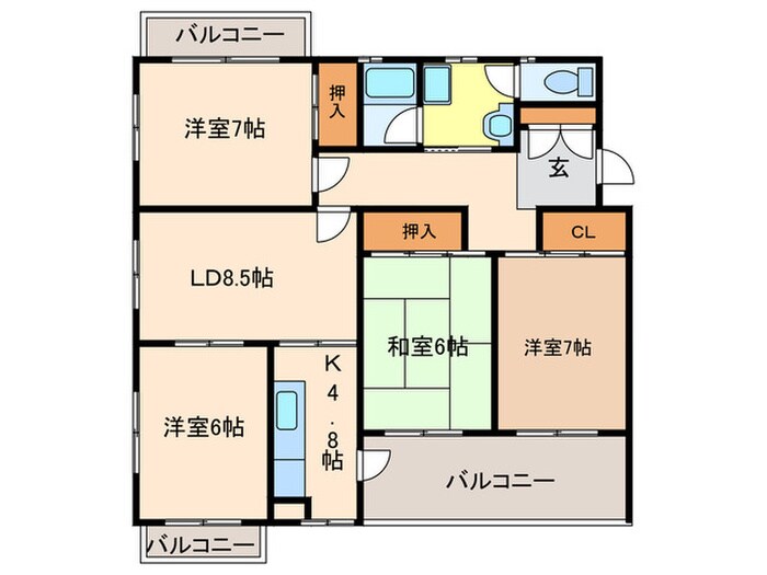 ミナミハイツの物件間取画像