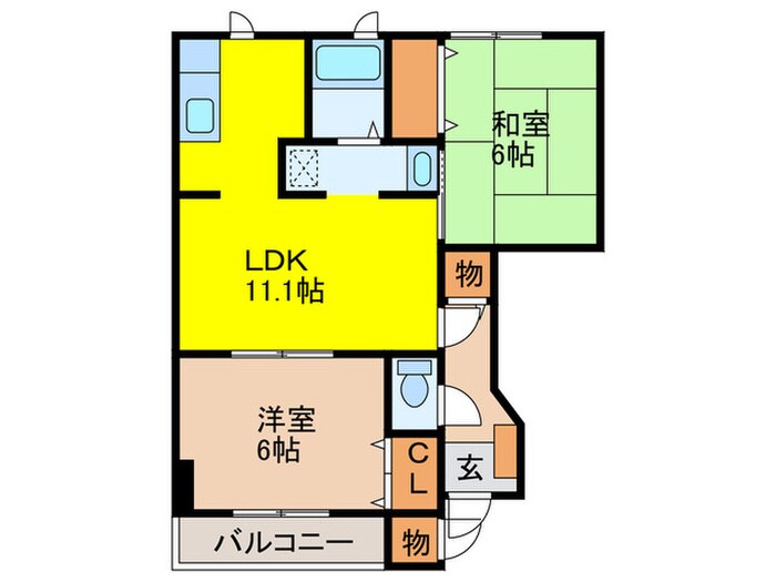 バ－シア弥生の物件間取画像