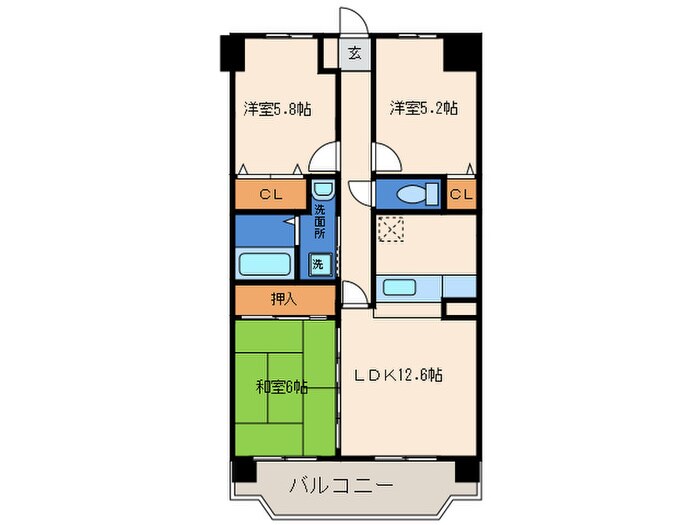 ハ－モニ－ハイツの物件間取画像