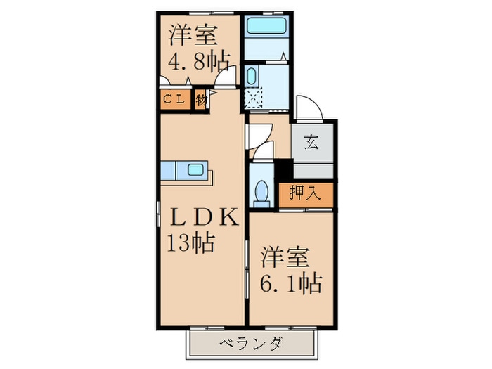 ガーデンシティ今井 Ｄ棟の物件間取画像