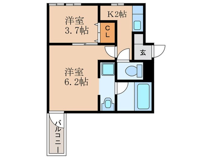 Cherim試験場前Ⅱの物件間取画像