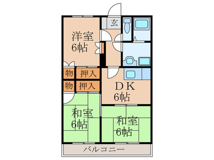 漆生第２コーポ　Ｂ棟の物件間取画像