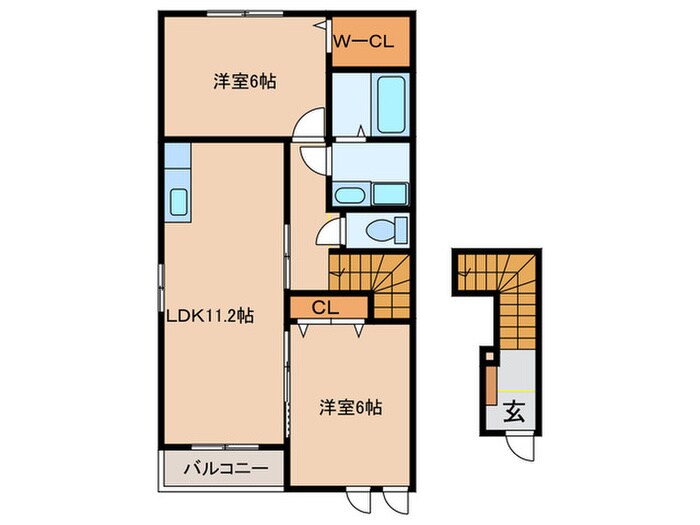 グレイシャス高尾Bの物件間取画像