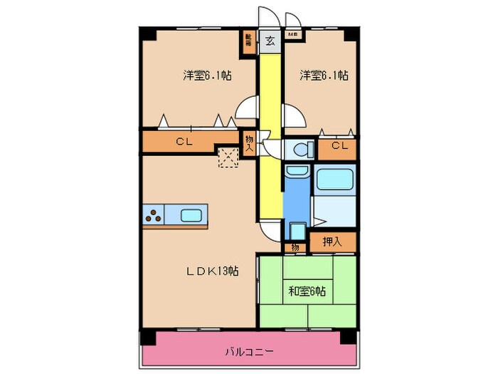 グリ－ンヒル千鳥の物件間取画像