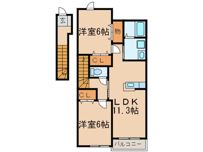 グリーンヒルズ旭 Ｄの物件間取画像