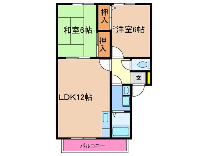 メロディビュ－ラ－Ｂの物件間取画像