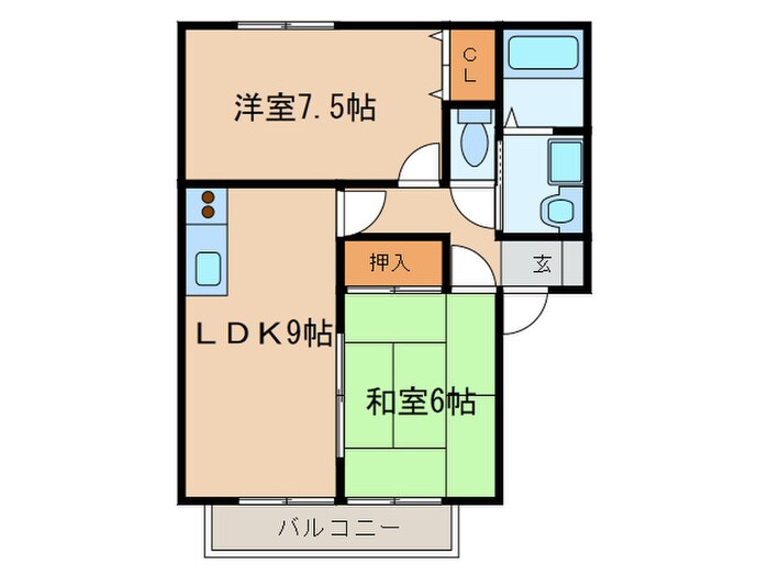 ヴィルヌ－ブ花畑の物件間取画像