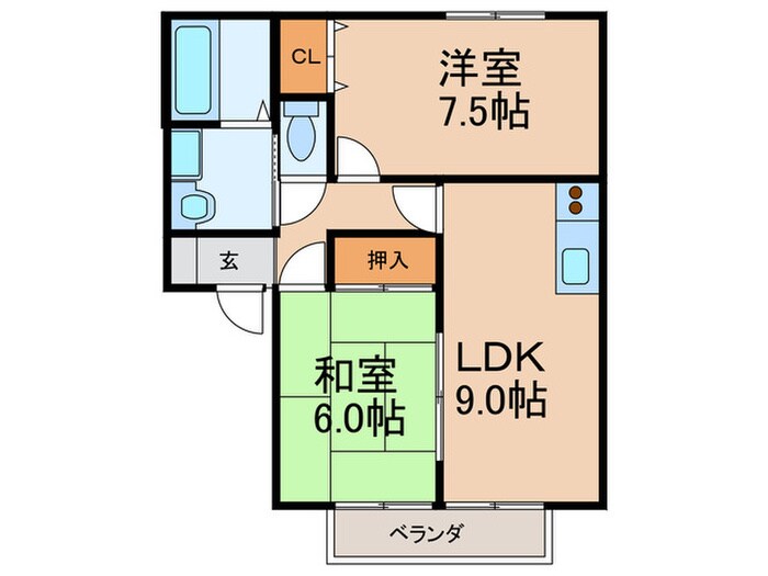 ヴィルヌ－ブ花畑の物件間取画像