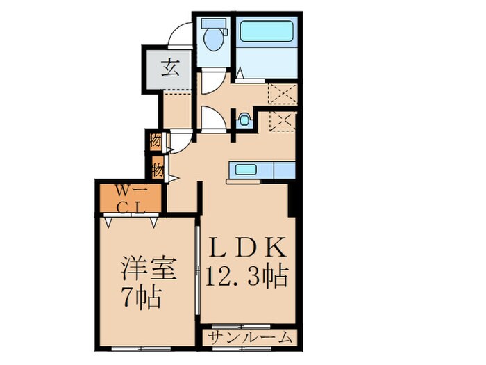 サンデリアーナ糒Bの物件間取画像