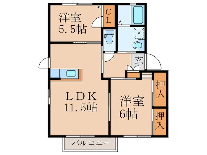 サンフラワ－ハイツＡ棟の物件間取画像