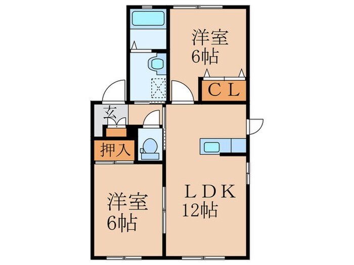 サンフラワ－ハイツＢ棟の物件間取画像