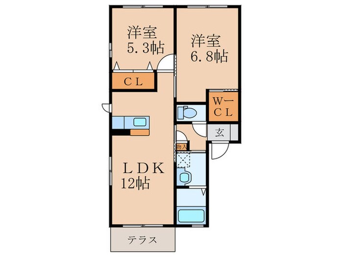ブル－ハイム彩Ｃの物件間取画像