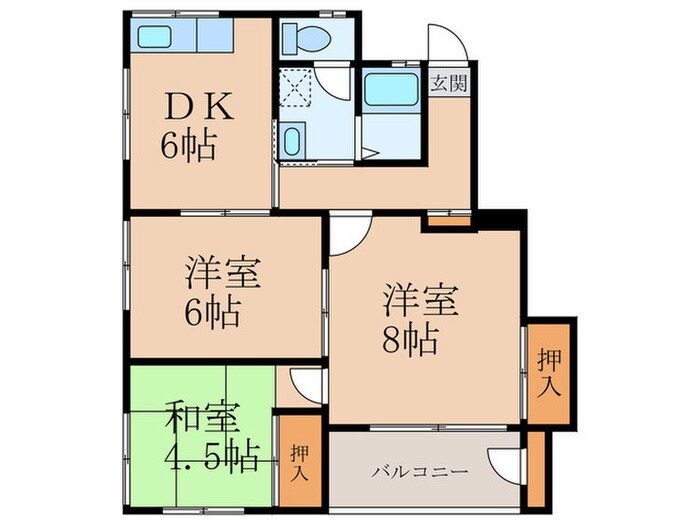 コーポ前弘の物件間取画像
