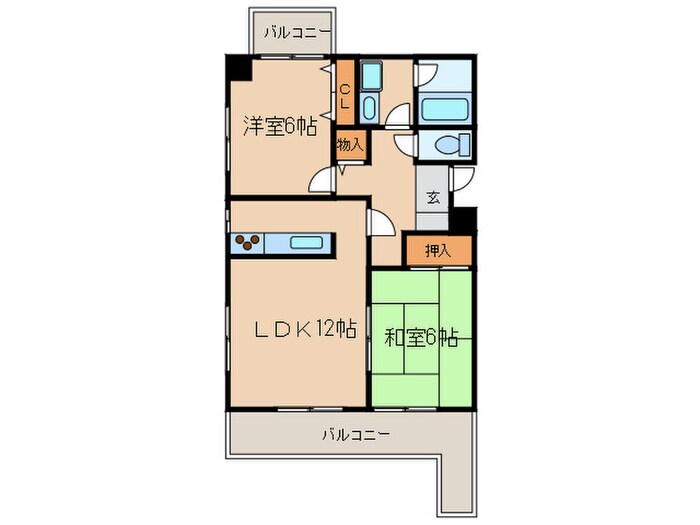 アネーロあそうの物件間取画像