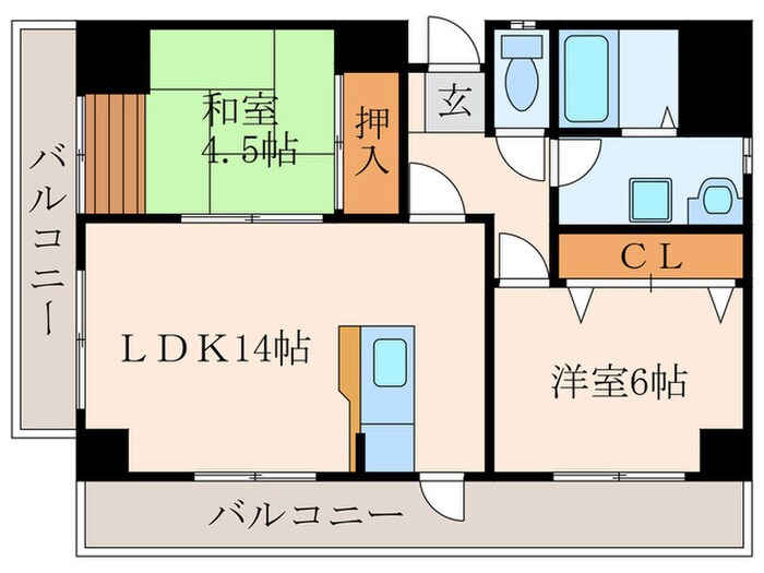 アネーロあそうの物件間取画像