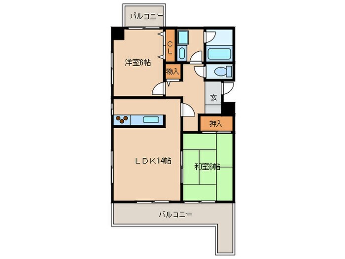 アネーロあそうの物件間取画像