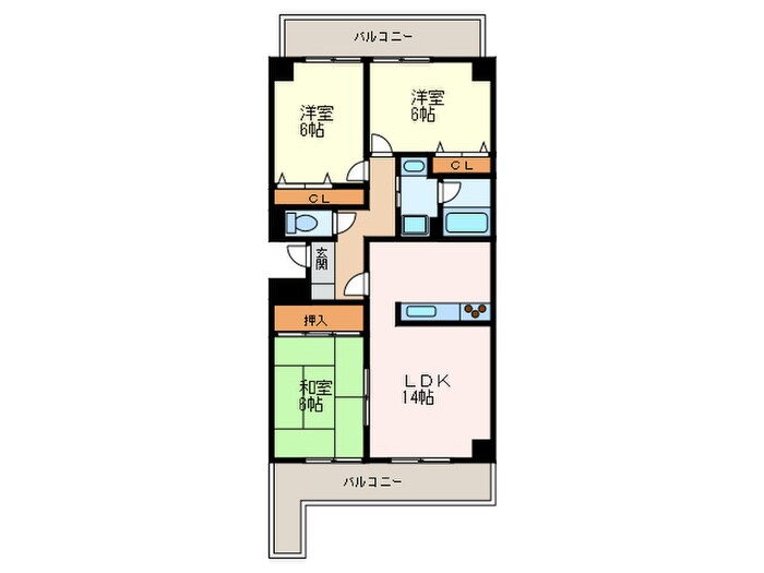 アネーロあそうの物件間取画像
