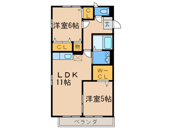 ヒルズリバ－サイドＤの物件間取画像