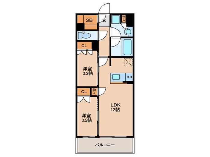 ﾚｰﾍﾞﾝ千代THE PARK FRONT（602）の物件間取画像