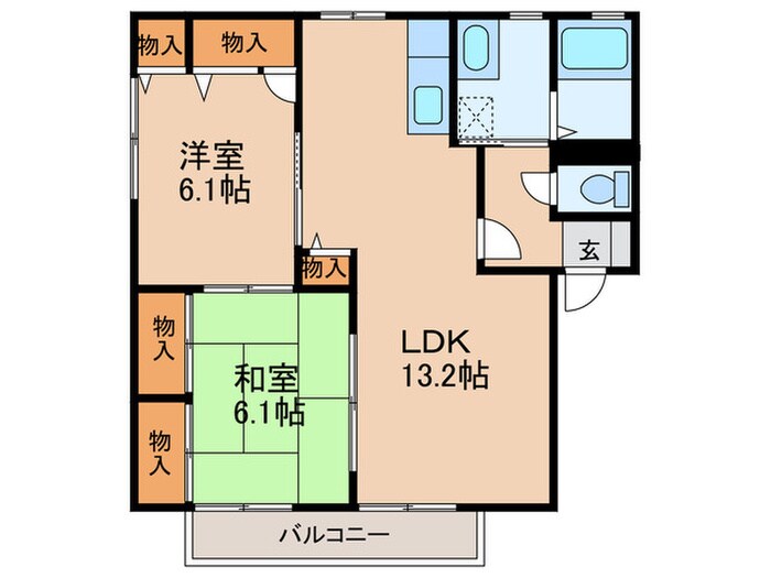 サンハイツ永犬丸Ｂの物件間取画像