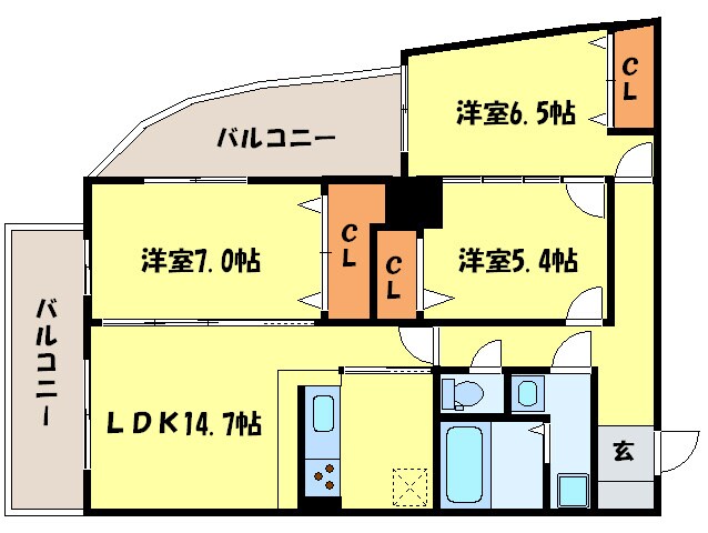 S-FORT警固タワーの物件間取画像