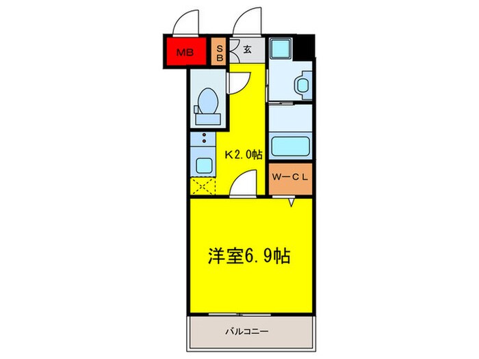 ｴﾝｸﾚｽﾄ天神TERRACE（1305）の物件間取画像