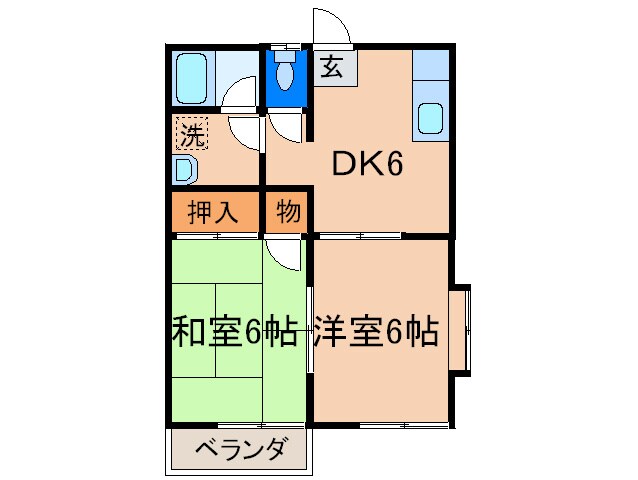 ハイツトノヤシキⅡの物件間取画像