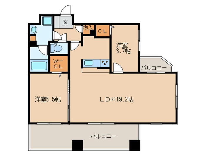 エフパルク大橋の物件間取画像