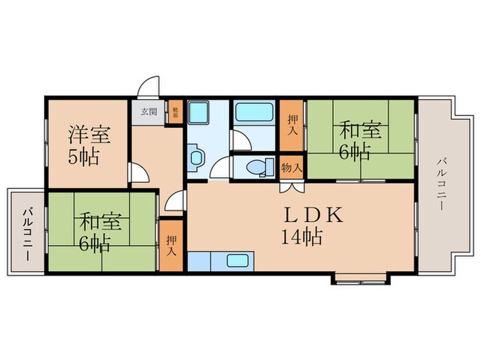 シャルマンハイツ下曽根の物件間取画像