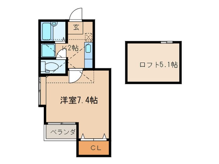 ムーンリバー室見の物件間取画像