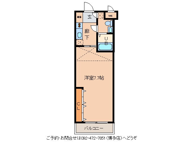 No.66ｷﾞｬﾗﾝﾃｨｰ21博多の物件間取画像