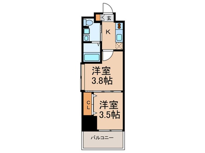 No.67　BENEFIT21博多の物件間取画像