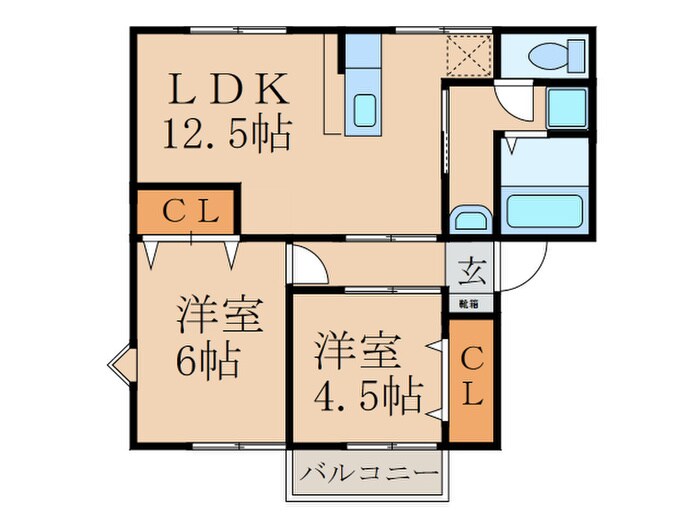 サンベイズ岡田B棟の物件間取画像