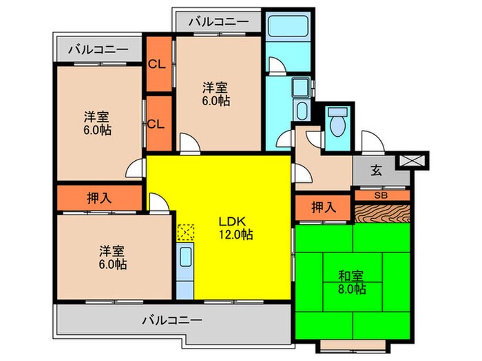 グランディオール城南の物件間取画像