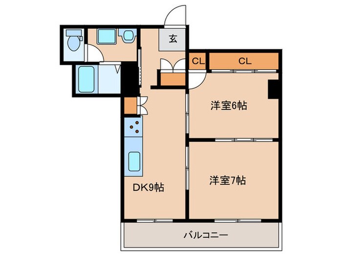 第7ﾌﾟﾘﾝｽﾏﾝｼｮﾝ(406)の物件間取画像