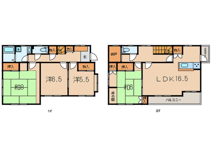 和白東４丁目貸家の物件間取画像
