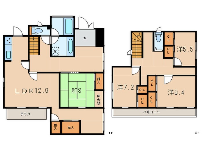 美和台1丁目戸建の物件間取画像