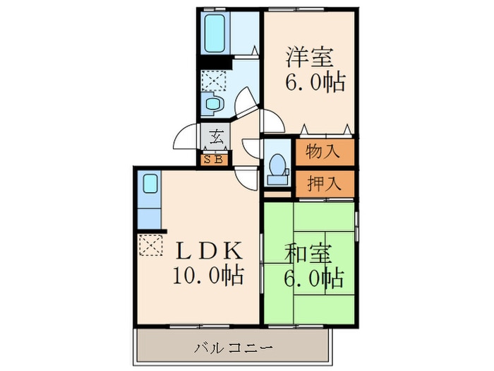 サンスカイ徳力１の物件間取画像