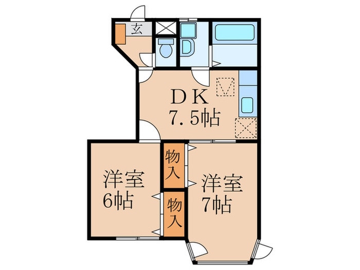 ハーモニータウンAの物件間取画像