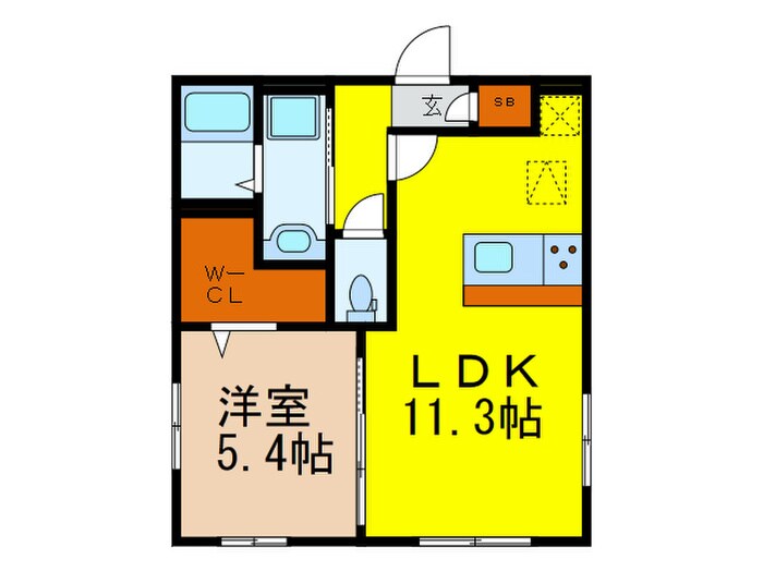 ジュネス大橋駅前の物件間取画像